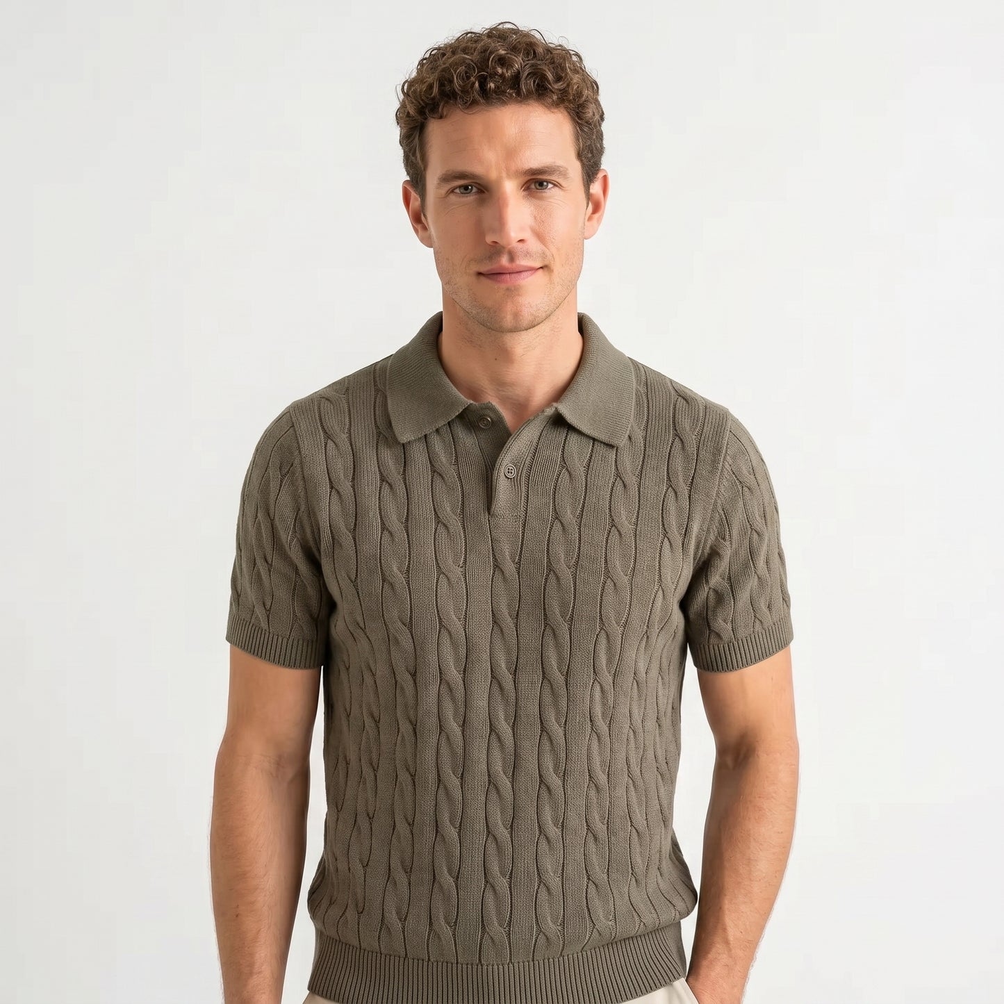 Cable Knit Polo