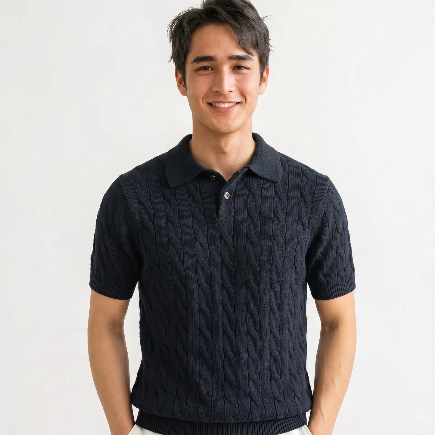 Cable Knit Polo