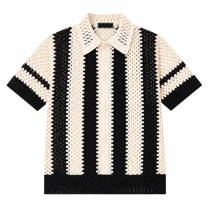 Crochet Stripe Polo