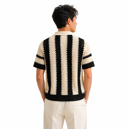 Crochet Stripe Polo