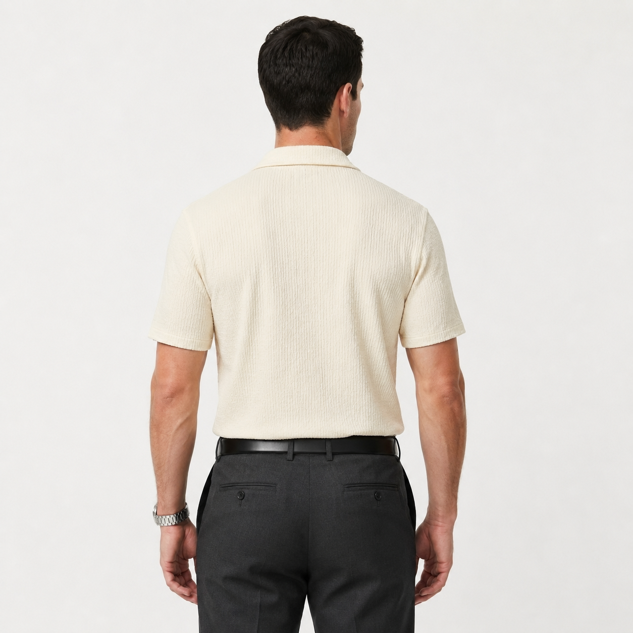 Textured Camp Collar Shirt