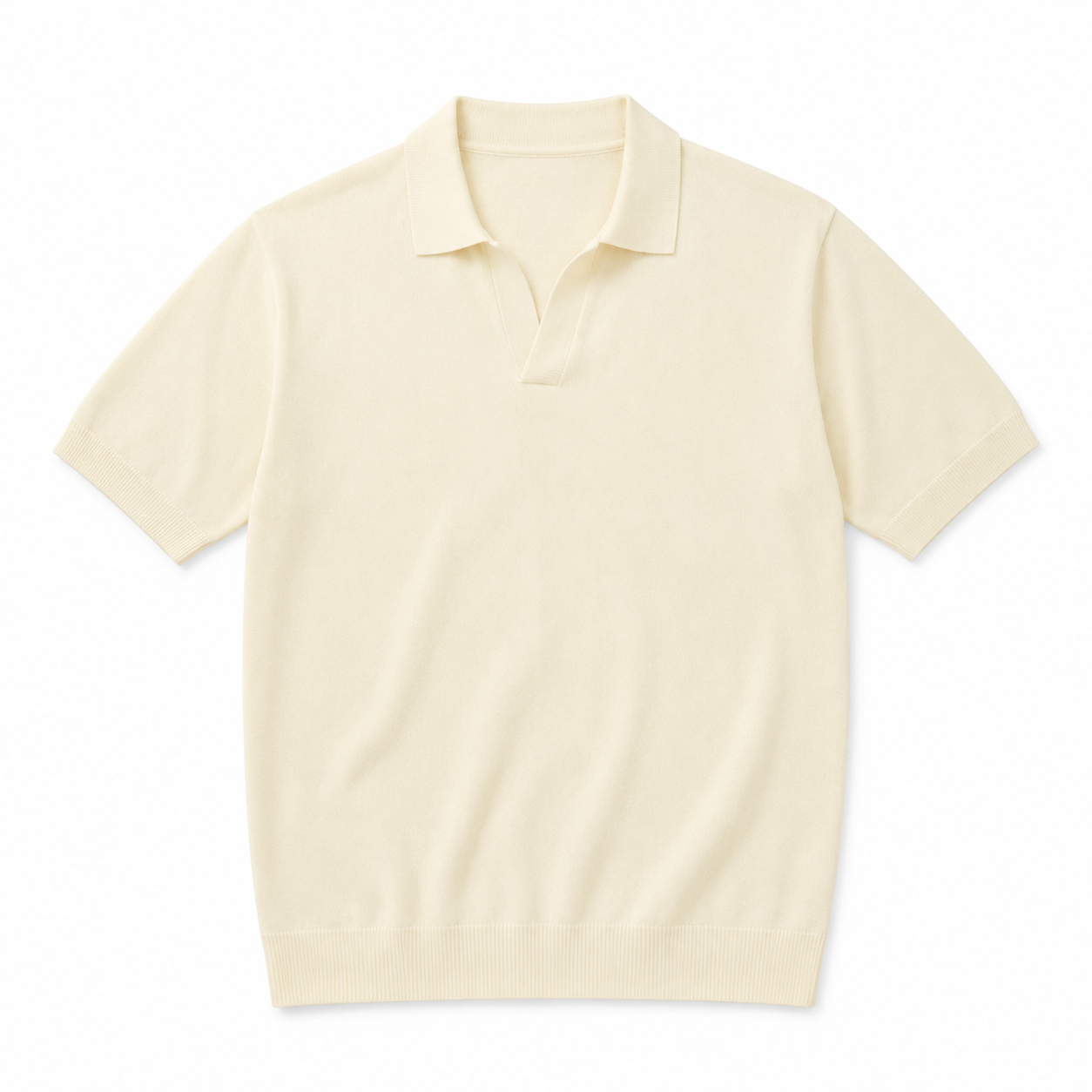 Open Collar Knit Polo