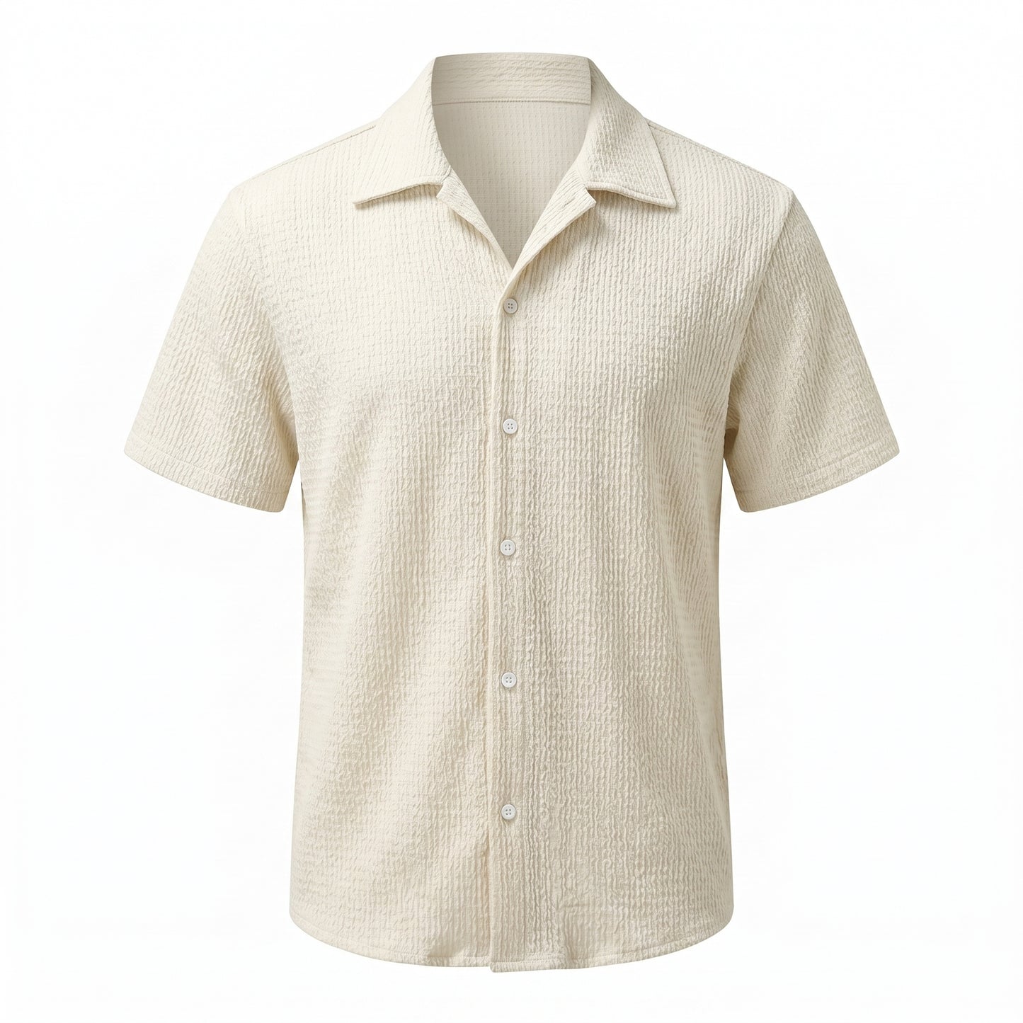 Textured Camp Collar Shirt